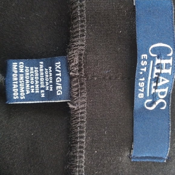 Chaps Black Faux Leather Pants Leggings 1X - Picture 6 of 10